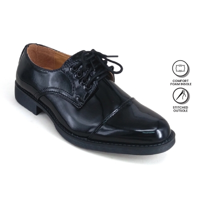 Black PU Leather Uniform Cadet Formal Shoes Men FPA77D1